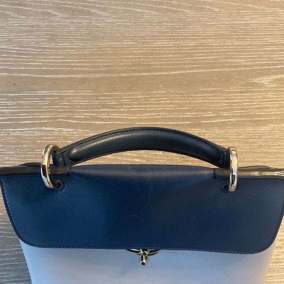Salvatore Ferragamo small leather, blue, and gray purse - Picture 9 of 9